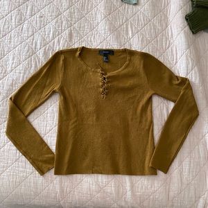 Mustard brown long sleeved shirt